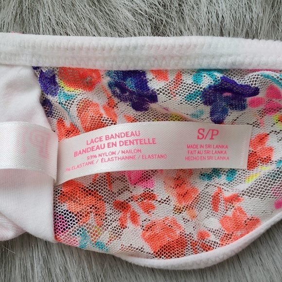 PINK Victoria's Secret Neon Lace Bandeau Sz S - Picture 5 of 5